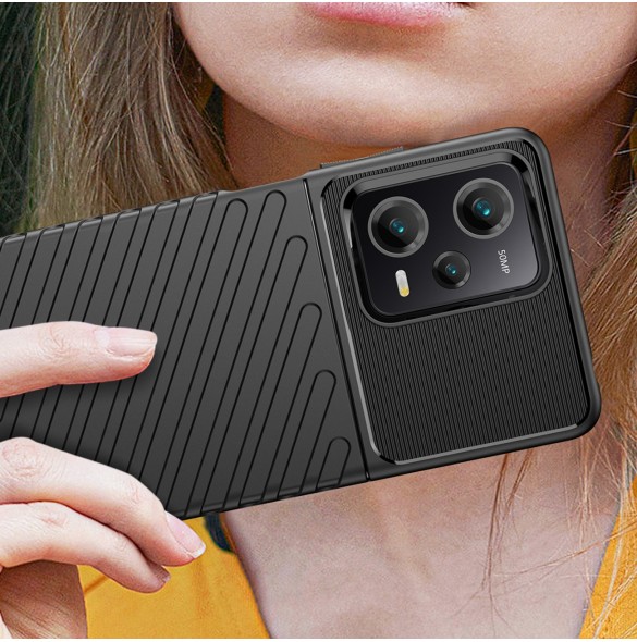 Thunder Case för Xiaomi Poco X5 Pro 5G / Redmi Note 12 Pro silikon pansarfodral svart