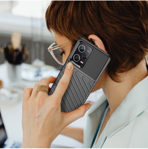 Thunder Case för Xiaomi Poco X5 Pro 5G / Redmi Note 12 Pro silikon pansarfodral svart