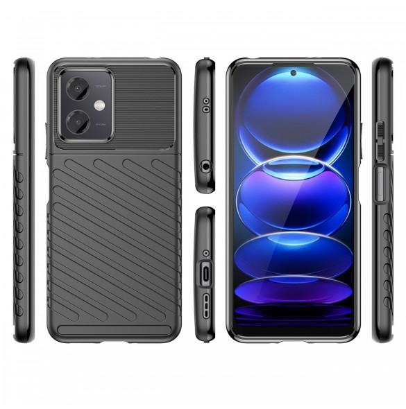 Thunder Case Xiaomi Poco X5 5G / Redmi Note 12 5G silikon pansarfodral svart