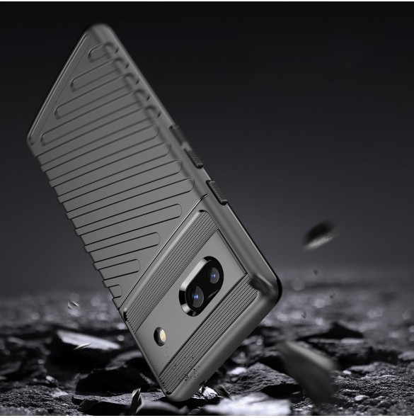 Thunder Case fodral för Google Pixel 7a silikon pansarfodral svart