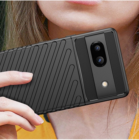 Thunder Case fodral för Google Pixel 7a silikon pansarfodral svart