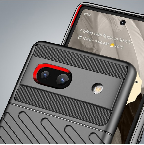 Thunder Case fodral för Google Pixel 7a silikon pansarfodral svart