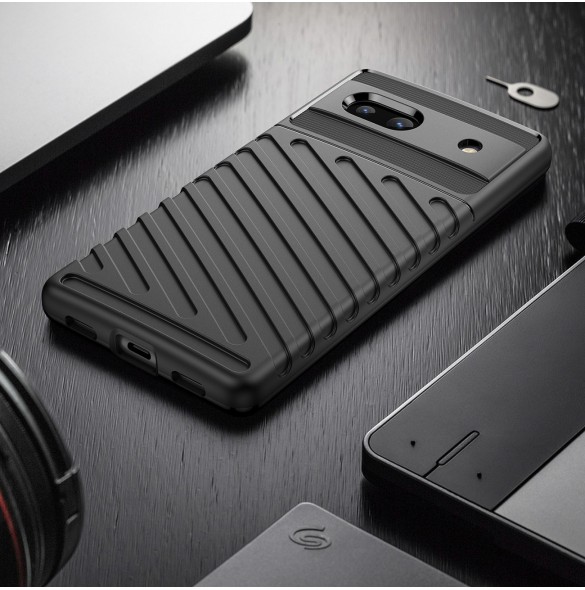 Thunder Case fodral för Google Pixel 7a silikon pansarfodral svart