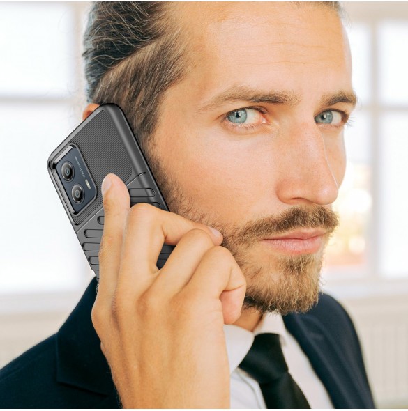 Thunder Case fodral för Motorola Moto G53 silikon pansarfodral svart