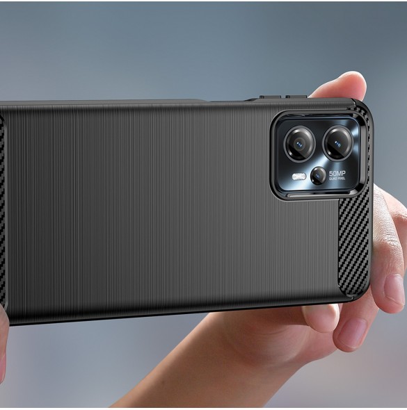Kolfodral för Motorola Moto G13 flexibelt silikon kolfodral svart