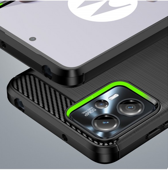 Kolfodral för Motorola Moto G13 flexibelt silikon kolfodral svart