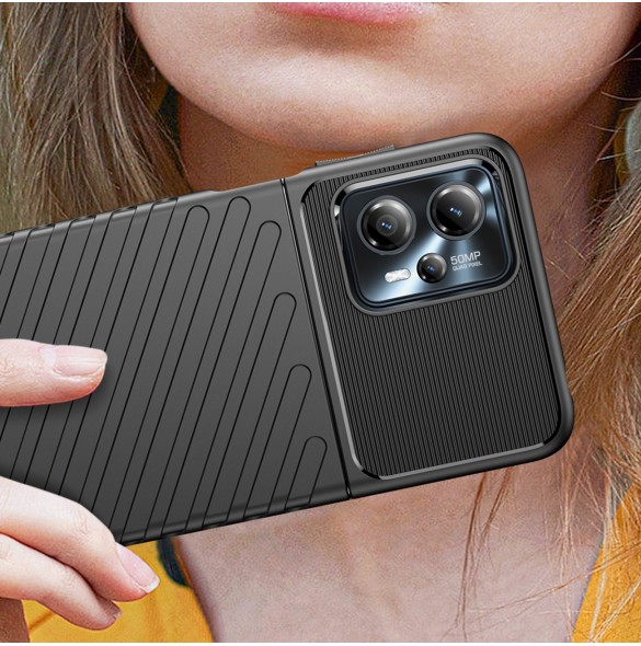 Thunder Case fodral för Motorola Moto G13 silikon pansarfodral svart