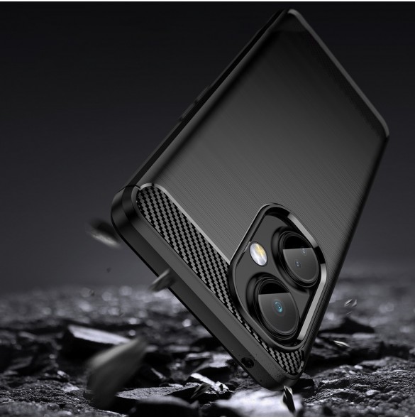 Carbon Case-fodral för OnePlus Nord CE 3 flexibelt silikon kolfodral svart