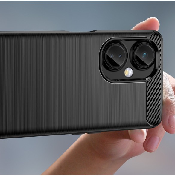 Carbon Case-fodral för OnePlus Nord CE 3 flexibelt silikon kolfodral svart