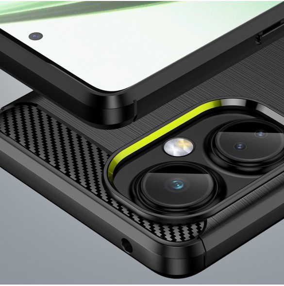 Carbon Case-fodral för OnePlus Nord CE 3 flexibelt silikon kolfodral svart