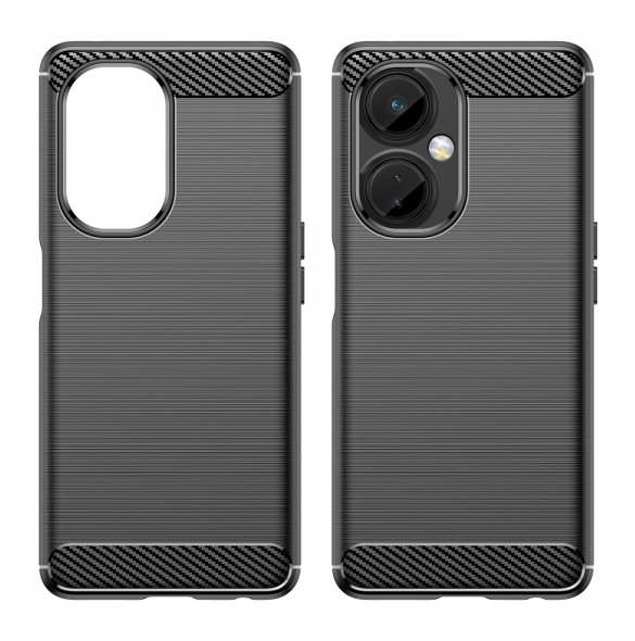 Carbon Case-fodral för OnePlus Nord CE 3 flexibelt silikon kolfodral svart