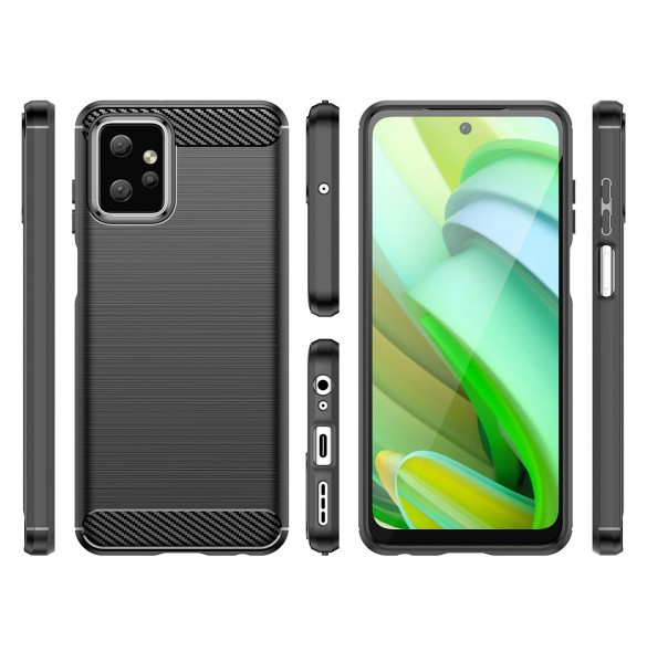 Kolfodral för Motorola Moto G Power 2023 flexibelt silikon kolfodral svart