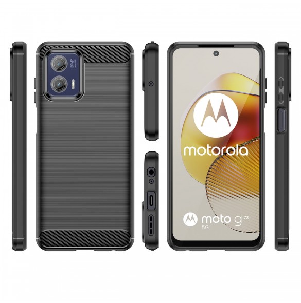 Kolfodral för Motorola Moto G73 5G flexibelt silikon kolfodral svart