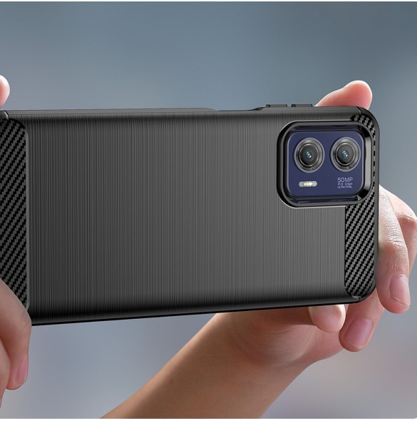 Kolfodral för Motorola Moto G73 5G flexibelt silikon kolfodral svart