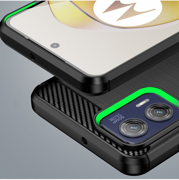Kolfodral för Motorola Moto G73 5G flexibelt silikon kolfodral svart