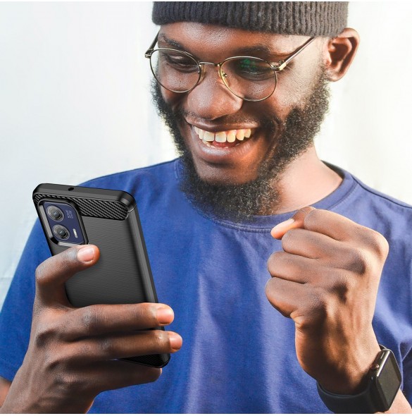 Kolfodral för Motorola Moto G73 5G flexibelt silikon kolfodral svart