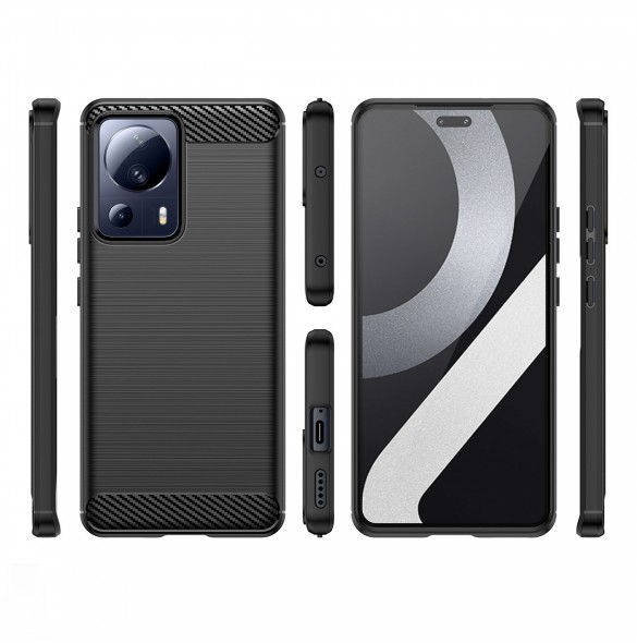 Carbon Case fodral för Xiaomi 13 Lite flexibel silikon kolfodral svart