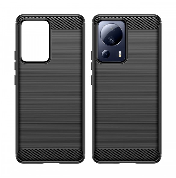 Carbon Case fodral för Xiaomi 13 Lite flexibel silikon kolfodral svart