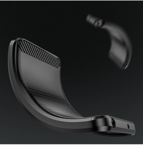 Carbon Case fodral för Infinix Hot 20 Play flexibelt silikon kolfodral svart