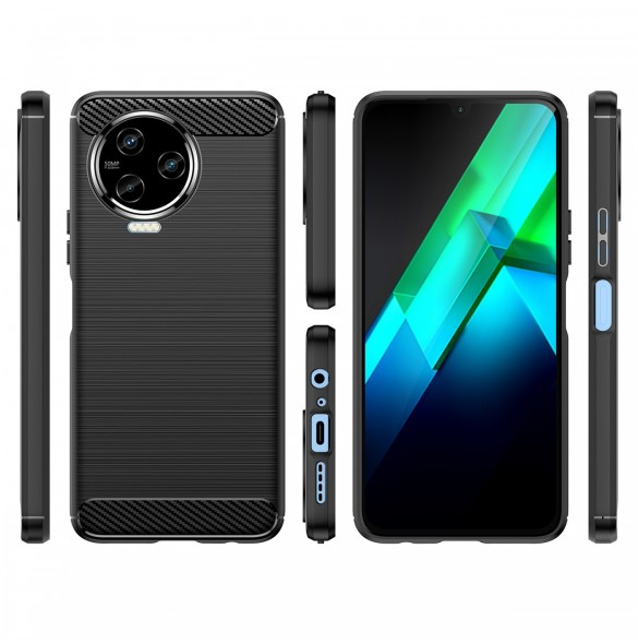 Carbon Case Cover för Infinix Note 12 (2023) / Infinix Note 12 Pro Flexible Silikon Carbon Cover Black
