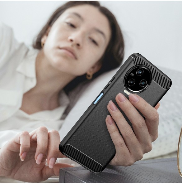 Carbon Case Cover för Infinix Note 12 (2023) / Infinix Note 12 Pro Flexible Silikon Carbon Cover Black