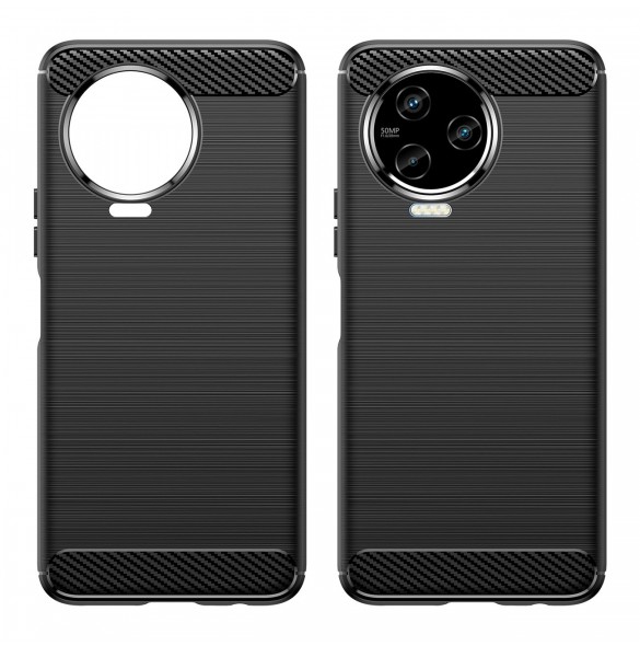 Carbon Case Cover för Infinix Note 12 (2023) / Infinix Note 12 Pro Flexible Silikon Carbon Cover Black