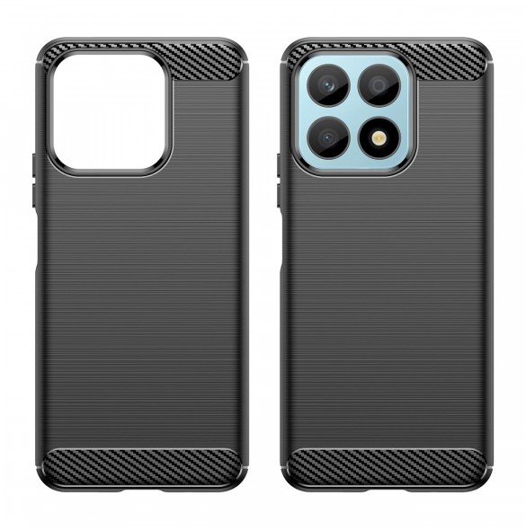 Carbon Case-fodral för Honor X8a flexibel silikon kolfodral svart