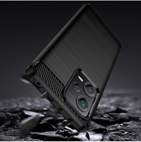 Carbon Case-fodral för Xiaomi Redmi Note 12 Pro+ flexibelt silikon kolfodral svart