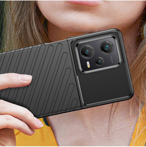 Thunder Case fodral för Xiaomi Redmi Note 12 Pro+ silikon pansarfodral svart