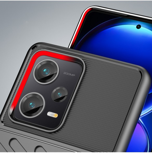 Thunder Case fodral för Xiaomi Redmi Note 12 Pro+ silikon pansarfodral svart