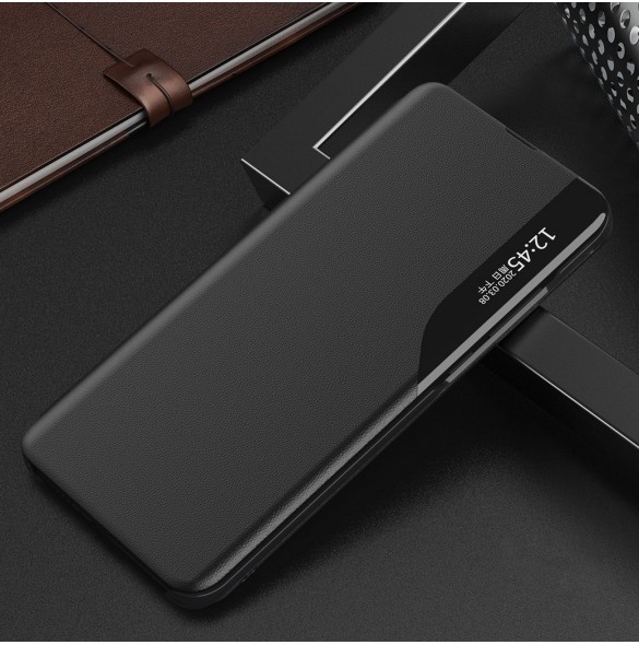 Eco Leather View Case Cover för Xiaomi Redmi Note 12 5G / Poco X5 5G med flipstativ blå
