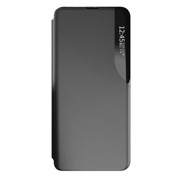 Eco Leather View Case-fodral till Samsung Galaxy A24 4G med ett flipstativ svart