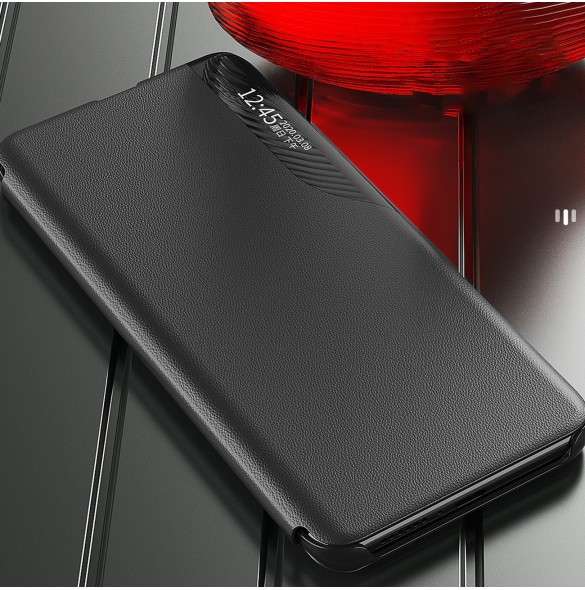 Eco Leather View Case-fodral till Samsung Galaxy A24 4G med ett flipstativ svart