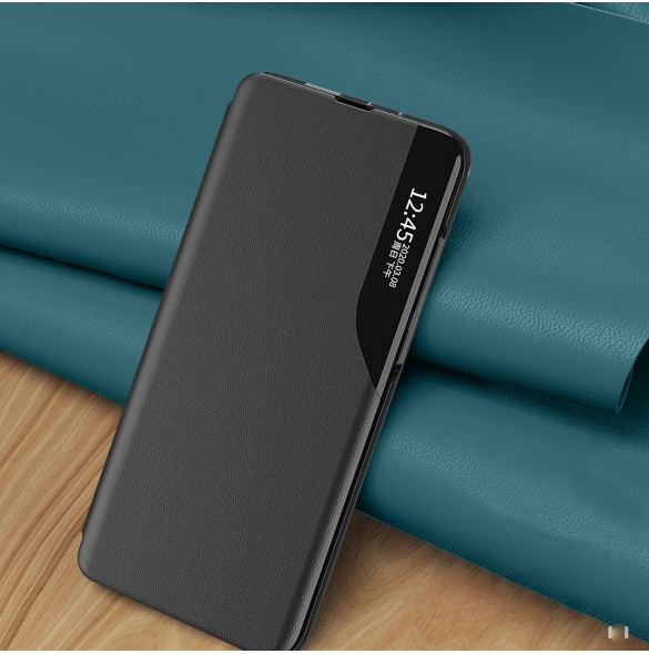 Eco Leather View Case-fodral till Samsung Galaxy A24 4G med ett flipstativ svart