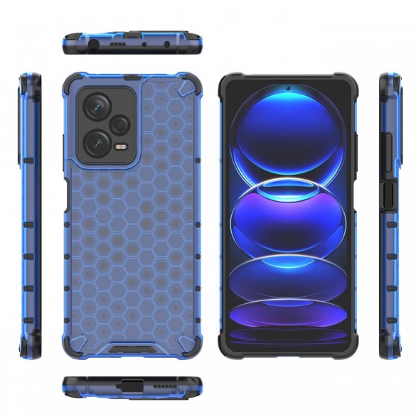 Honeycomb-fodral till Xiaomi Redmi Note 12 Pro+ bepansrat hybridfodral blå