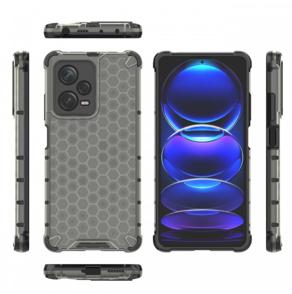 Honeycomb-fodral till Xiaomi Redmi Note 12 Pro+ pansarhybridfodral svart