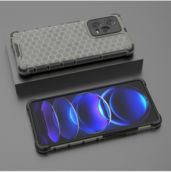 Honeycomb-fodral till Xiaomi Redmi Note 12 Pro+ pansarhybridfodral svart