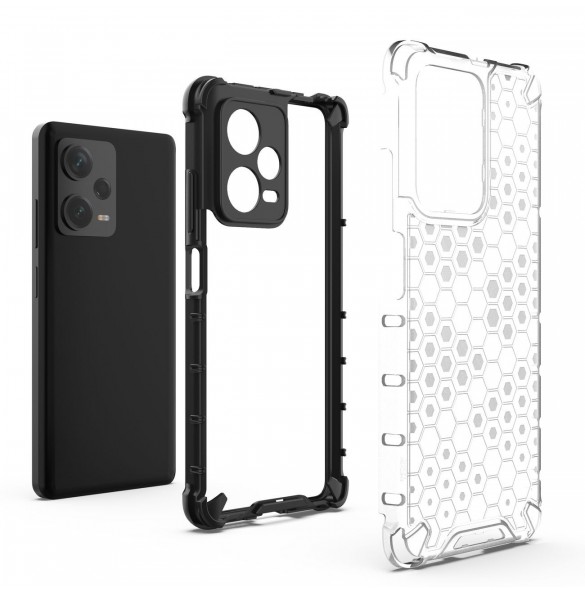 Honeycomb-fodral till Xiaomi Redmi Note 12 Pro+ pansarhybridfodral svart