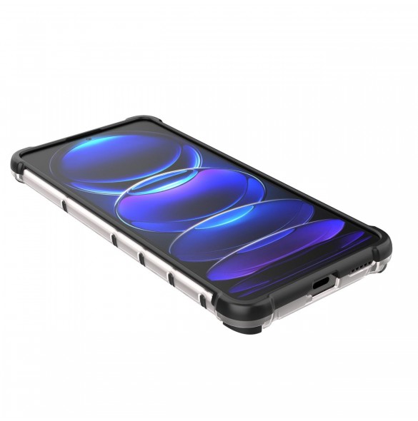 Honeycomb-fodral till Xiaomi Redmi Note 12 Pro+ pansarhybridfodral svart