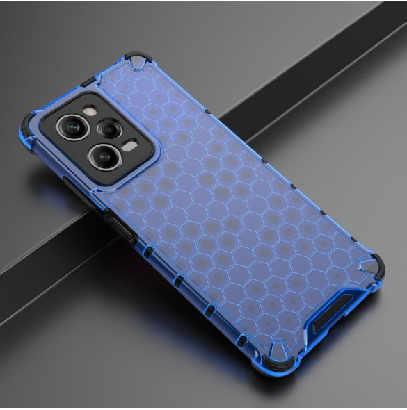Honeycomb fodral för Xiaomi Redmi Note 12 Pro / Poco X5 Pro 5G pansarhybridfodral blå