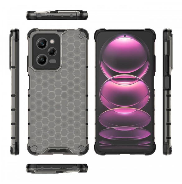 Honeycomb-fodral för Xiaomi Redmi Note 12 Pro / Poco X5 Pro 5G pansarhybridskal svart