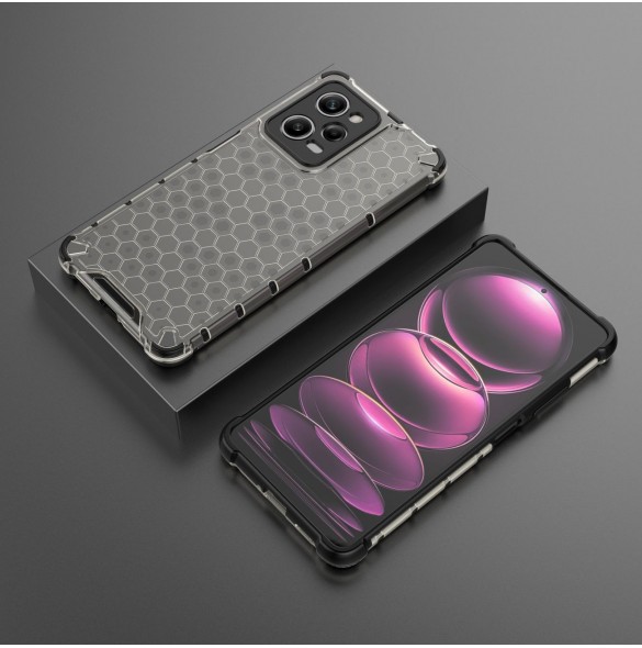 Honeycomb-fodral för Xiaomi Redmi Note 12 Pro / Poco X5 Pro 5G pansarhybridskal svart
