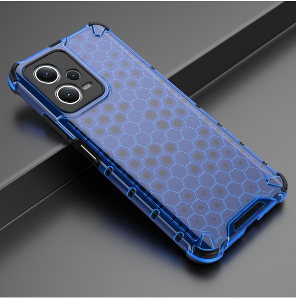 Honeycomb fodral för Xiaomi Redmi Note 12 5G / Poco X5 5G pansarhybridfodral blå