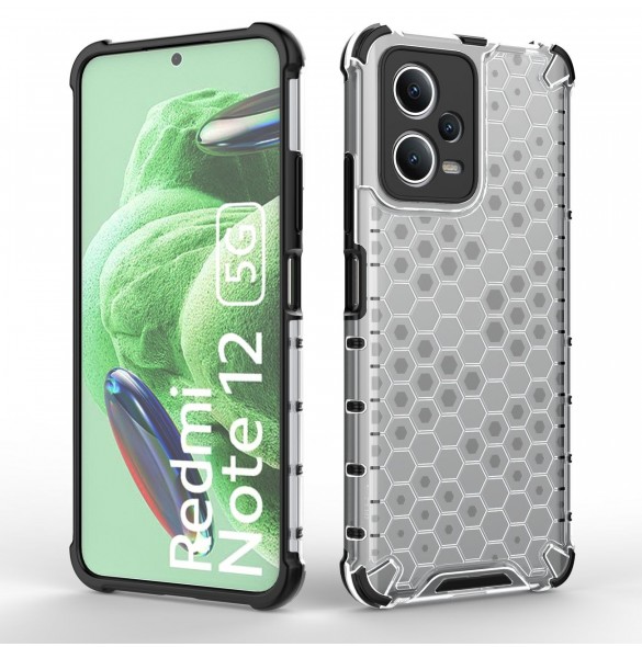 Honeycomb-fodral för Xiaomi Redmi Note 12 5G / Poco X5 5G pansarhybridskydd svart