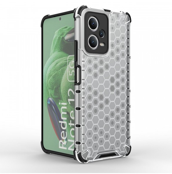 Honeycomb-fodral för Xiaomi Redmi Note 12 5G / Poco X5 5G pansarhybridskydd svart