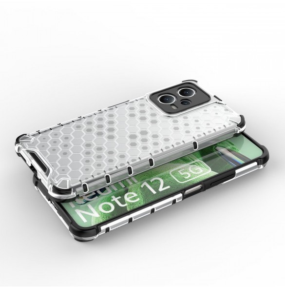 Honeycomb-fodral för Xiaomi Redmi Note 12 5G / Poco X5 5G pansarhybridskydd svart