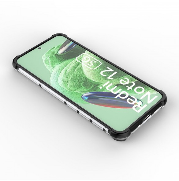 Honeycomb-fodral för Xiaomi Redmi Note 12 5G / Poco X5 5G pansarhybridskydd svart