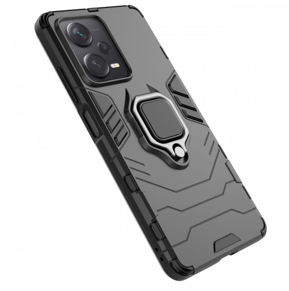 Ring Armor fodral för Xiaomi Redmi Note 12 Pro+ pansarskydd magnetisk hållare ring svart
