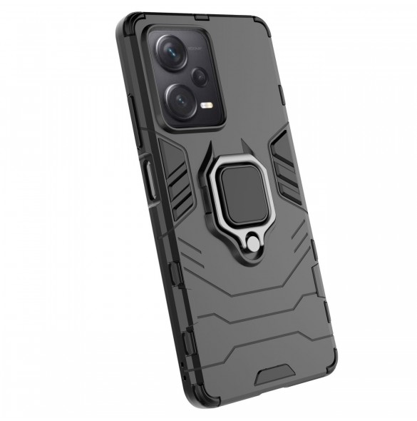 Ring Armor fodral för Xiaomi Redmi Note 12 Pro+ pansarskydd magnetisk hållare ring svart