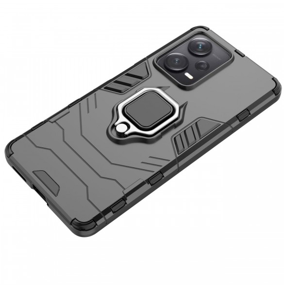 Ring Armor fodral för Xiaomi Redmi Note 12 Pro+ pansarskydd magnetisk hållare ring svart